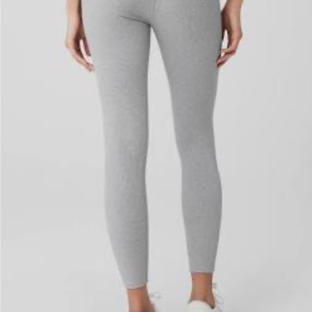Alo ribbed gray leggings size small